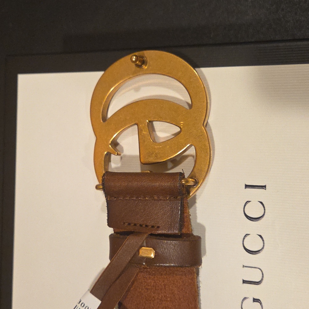 Gucci Brown and Gold Belt - Picture 6 of 7